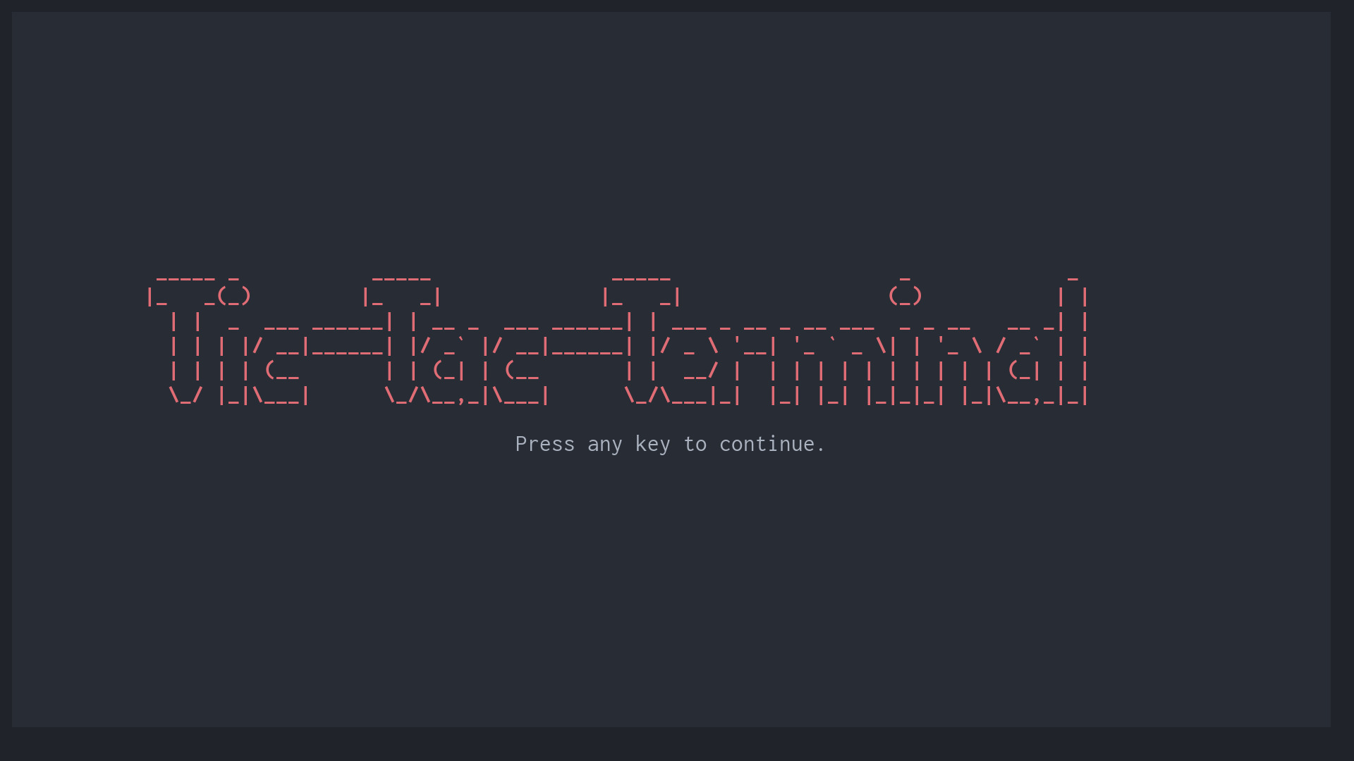 Tic-Tac-Terminal splash screen